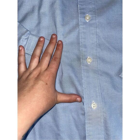 Saddlebred Easy Care Oxford Blue Mens Button Up Long Sleeve Size 16.5 Neck - Picture 3 of 10